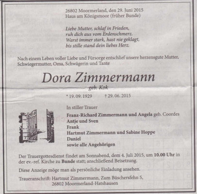 Sterbefalle 2015 V Heimat Und Kulturverein Jemgum