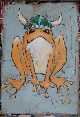 frog 2017, acrylic, paper on canvas, 80x60 cm