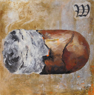 cigar of a woman, 2017, acrylic, paper on canvas