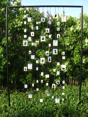 wasserfall 2005, glas, keramik und eisen