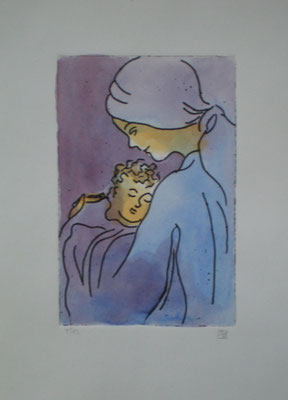 radierung, aquarelliert