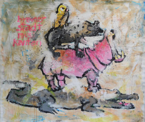 die bremer stadtmusikanten 2050, 2020, 180x210 cm
