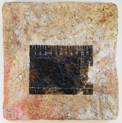 black ruler, 2017, acrylic on paperclay