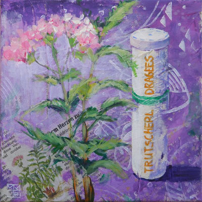 "trutscherldragees", 20x20 cm, acrylic, paper on canvas