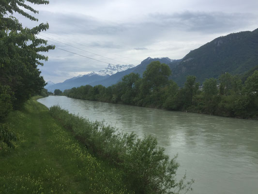 Rhone an der Grenze zum Wallis