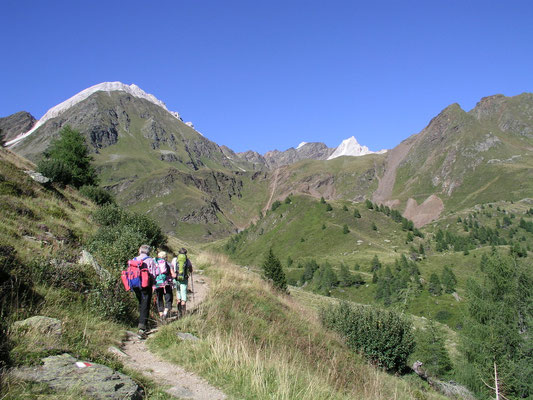 Links der Schneeberger Weissen 2.961 m und Mitte die Schwarzseespitze 2.988 m