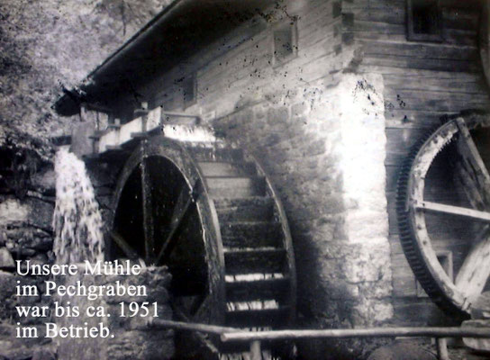 Die alte Mühle im Pechgraben am "Kalkgrabenbach" unterhalb des Klausriedl.