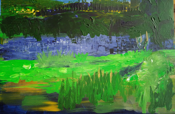 Im Tal, 40x60 cm, Acryl auf Leinwand Keilrahmen, Preis auf Anfrage
