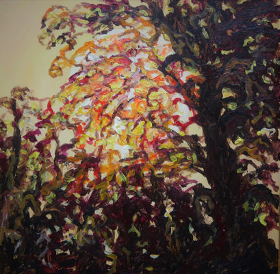 Sonnenuntergang, Acryl auf Holz, Casani Bildkörper, 20x20x3 cm, 2021