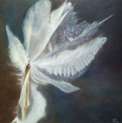 Raureif, Öl auf Karton, 50x50 cm, 2025