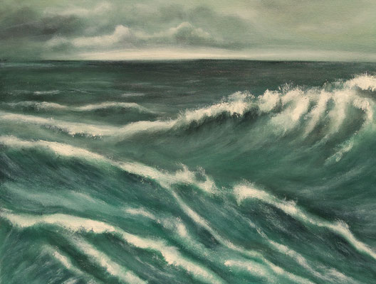 Meeresrauschen, Acryl auf Karton, 50x60 cm, 2023