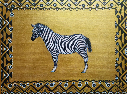 Afrika, Acryl auf Malkarton, 30x40 cm, 2025