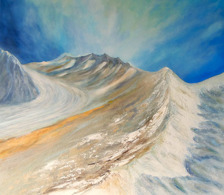 Gletscherwelt, Acryl auf Leinwand, 70x80 cm, 2024