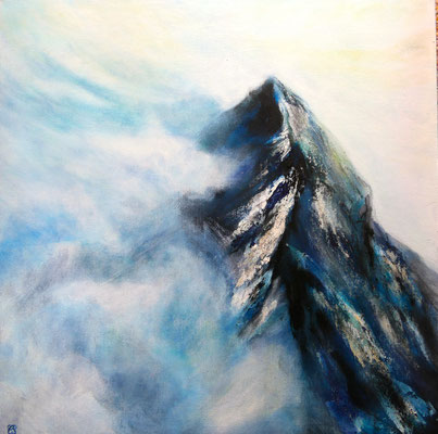 Matterhorn, Acryl auf Karton, 50x50 cm, 2024 