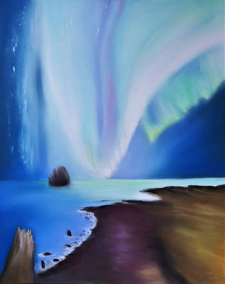 Nordlicht, Pastel auf Pastelmat, 30x24, 2021