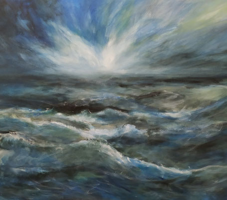 Meeresstimmung, Acryl auf Leinwand, 70x80cm, 2023 