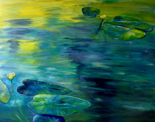 Teich, Acryl auf Leinwand, 80x100 cm, 2016 