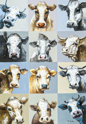 "Kühe im Quadrat", 90 x 130 cm, 329,-€