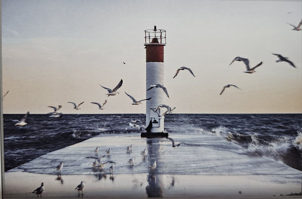 Glasbild mit silbernen Rahmen 120 x 80 cm, 399,-€