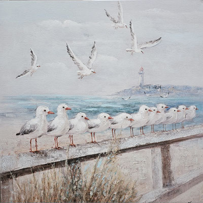 "Möwentreffpunkt" 100 x 100 cm, 279,-€