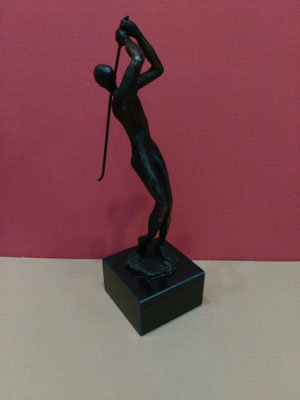 Skulptur, "Golfer", Marmorsockel, bronziert,  Höhe ca. 18 cm, 99,-€