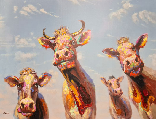 "Fröhliche Kühe" 110 x 140 cm, 389,-€