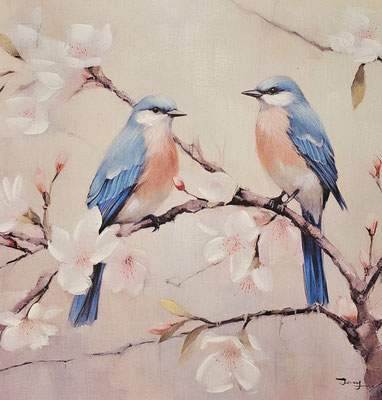 "Meisenduett", 50x50 cm, 99,-€