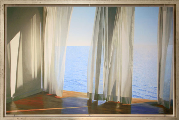 Alice Dalton Brown: "Blues come Through", Kunstdruck, aufkaschiert und mit Matt Folie UV-Schutz  veredelt, im freischwebenden Rahmen, 146cm x 99cm, 449 €*