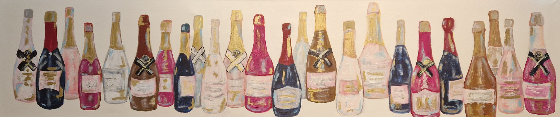 "Sekt für alle" 40 x 180 cm, 343,-€