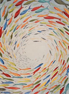 "Bunter Fischstrudel", 90x 120 cm, 299,-€