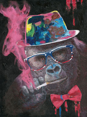 "Gorilla mit Hut" 90 x 120 cm, 289,-€