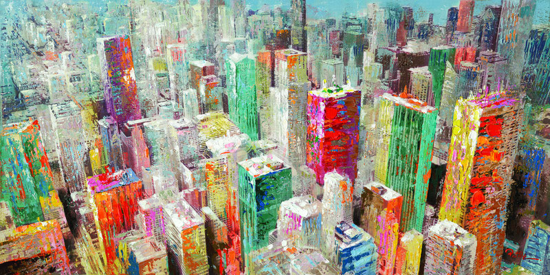 "Bunte Stadt" 80 x 160 cm, 339,-€  