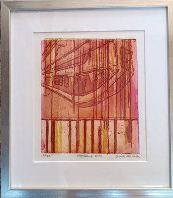 "Rote Explosion", U. Kalinowska, Radierung, 24,2 x 26,5 cm, 78,-€
