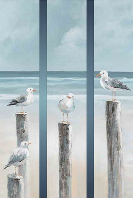 "Lustig Dreinschauende Möwen", 30 x 150 cm, pro Bild 199,-€