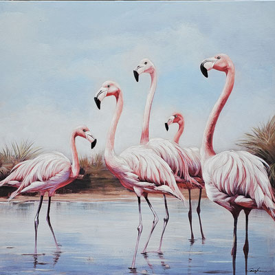 "Flamingo Doloris" 100 x 100 cm, 299,-€