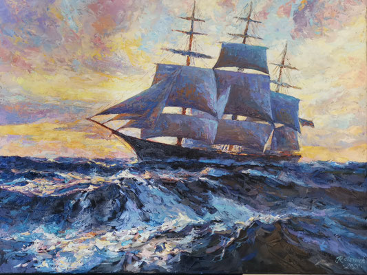 E. Reiswich,"Auf hoher See", 70 x 100 cm, 699,-€