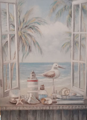 "Möwe am Strand", 100 x 70 cm, 79,-€