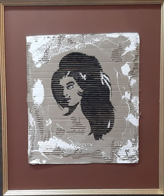 "Beauty Brunette", Fischbach Art, FischbachSculptureIbiza, gerahmt, 45x54 cm, 179,-€