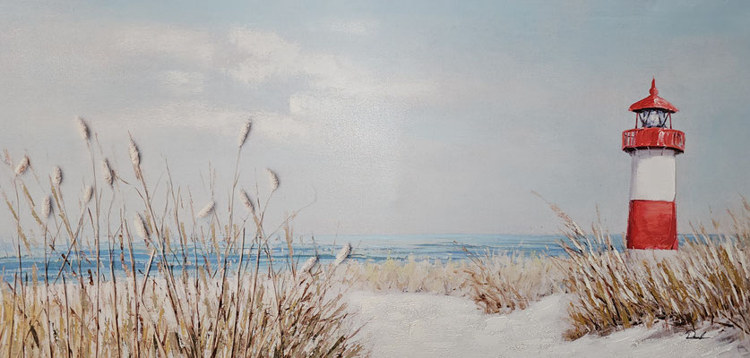 "Leuchtturm an der Düne" 140 x 70 cm , 279,-€