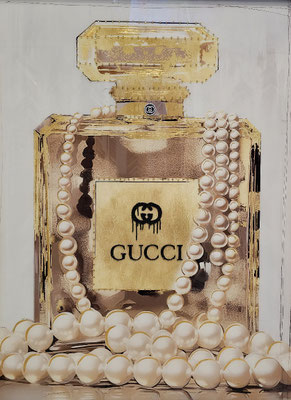 "Gucci", Glasbild mit Strass, gerahmt,  95x 125 cm, 479,-€