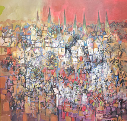 "Lübeck Abendrot II", Öl auf Leinwand, A. Ignatkov, 63x 65 cm, 799,-€
