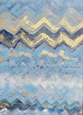 "Gold-Zack in Blau" 120 x 90 cm, 279,€