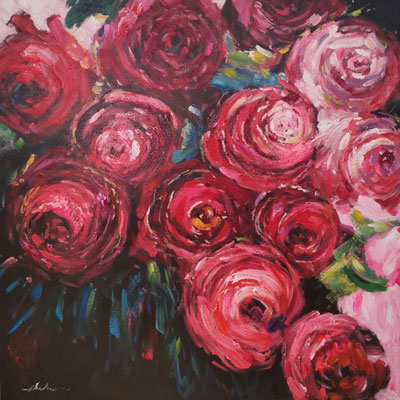 "Rosenrot" 110 x 110 cm, 349,-€