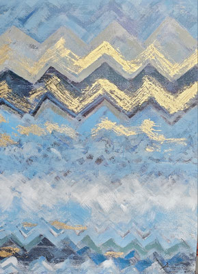 "Gold-Zack in Blau" 120 x 90 cm, 279,€
