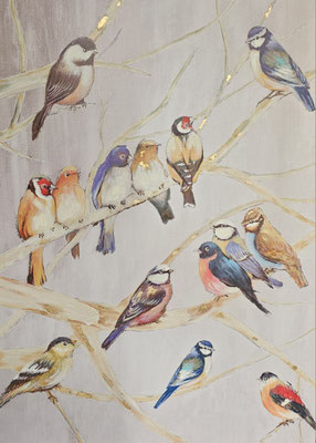 "Vogelschar" 90 x 120 cm, 289,-€