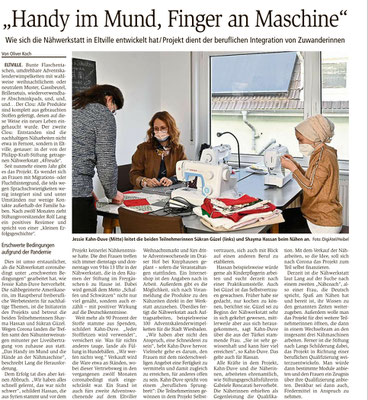 23.11.2021 Wiesbadener Kurier: 1 Jahr Nähwerkstatt 4Freude