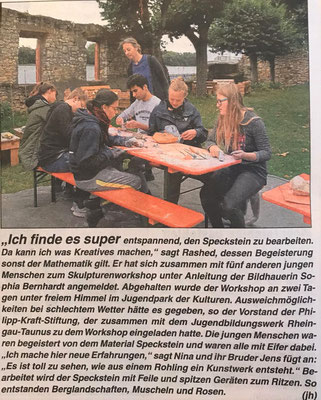 4. Oktober 2019, Rheingau Echo - Jugendpark der Kulturen: Skulpturenworkshop