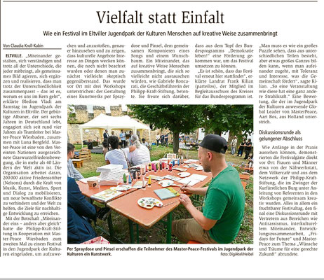 14.09.2021 Wiesbadener Kurier: Master-Pace Festival im Jugendpark