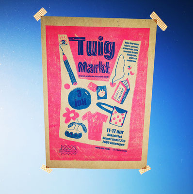 Riso printed tuigmarkt poster, 2022