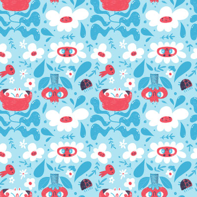 Flower repeat pattern, 2022